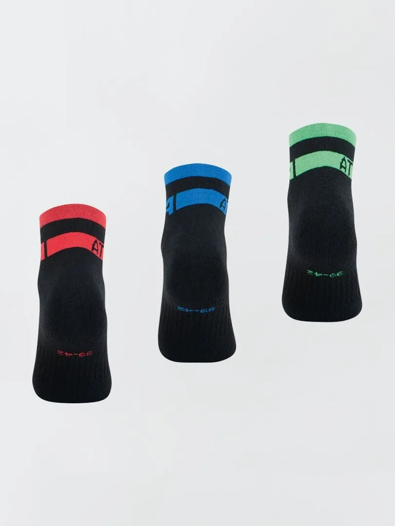 Pack de 3 pares de calcetines 'Athena' - NEGRO