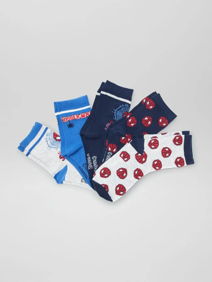 Pack de calcetines 'Spider-man' - 5 pares - AZUL