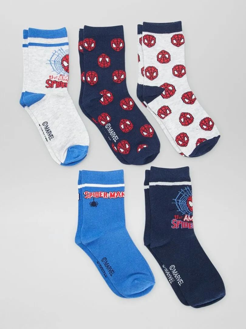 Pack de calcetines 'Spider-man' - 5 pares - AZUL