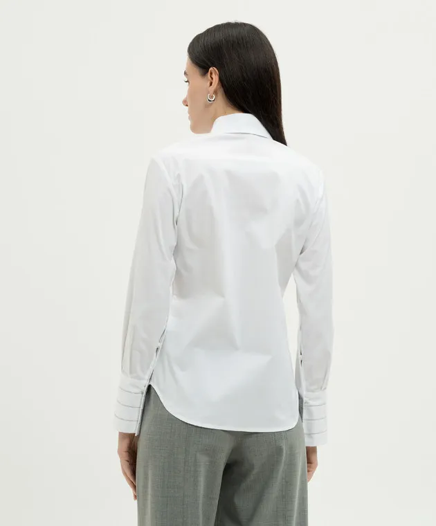 Peserico White shirt with monil chain