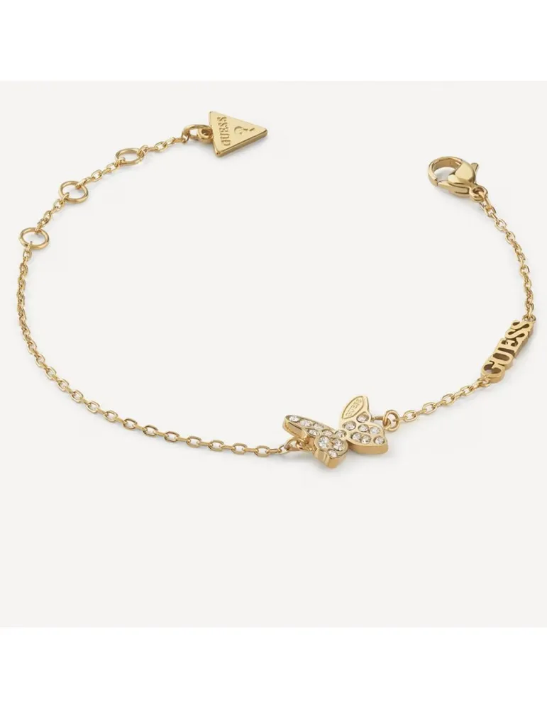 Pulsera Guess Mujer Mariposa Acero Dorado JUBB04110