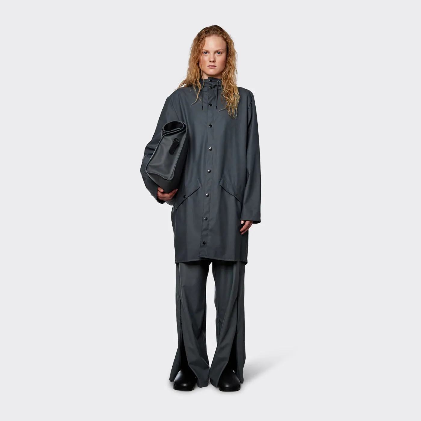 Rains Long Jacket Slate