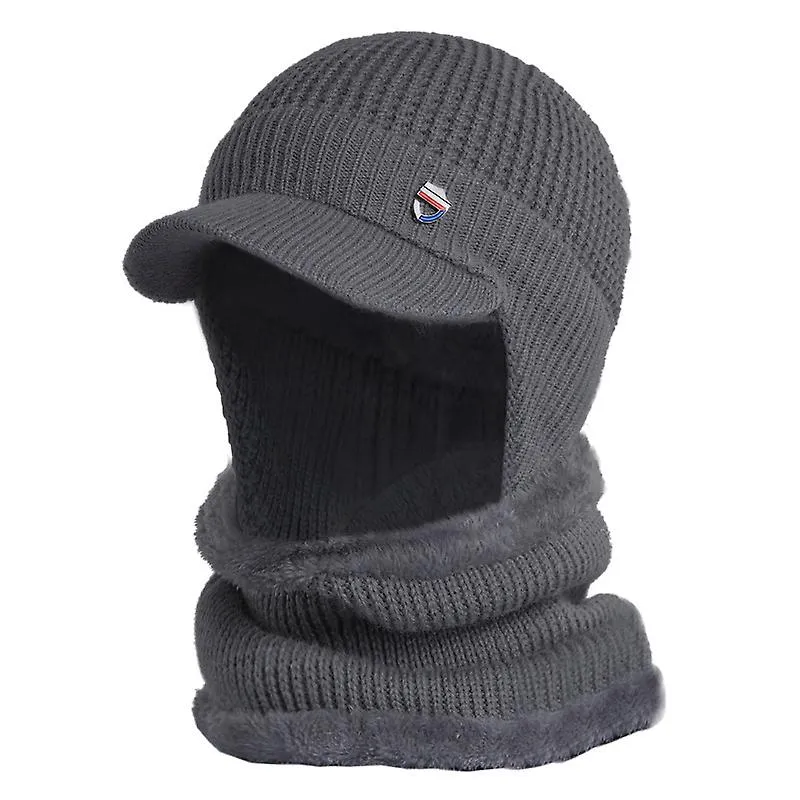 Rebirth Winter Bomber Hat Neck Gaiter Thermal Ear Windproof Hat Black