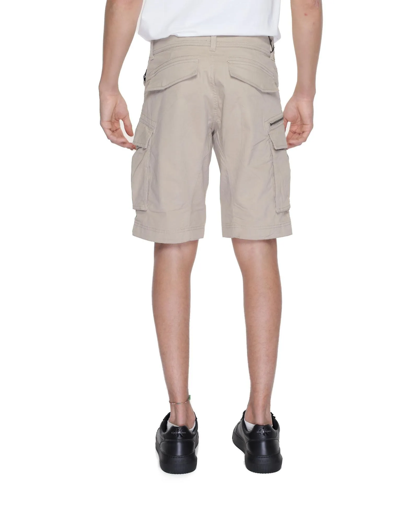 Replay Beige Plain Cotton  Shorts