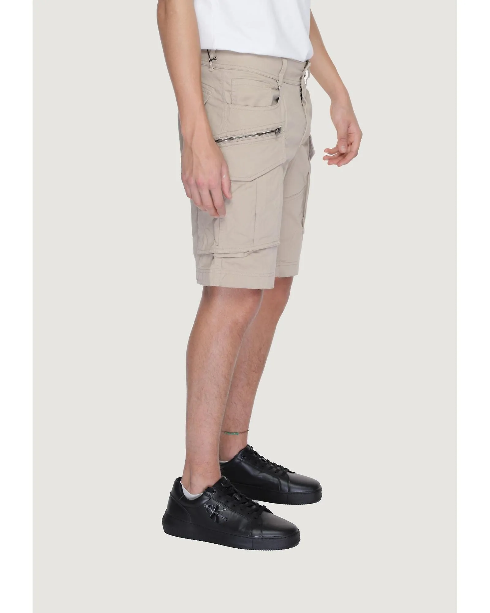 Replay Beige Plain Cotton  Shorts