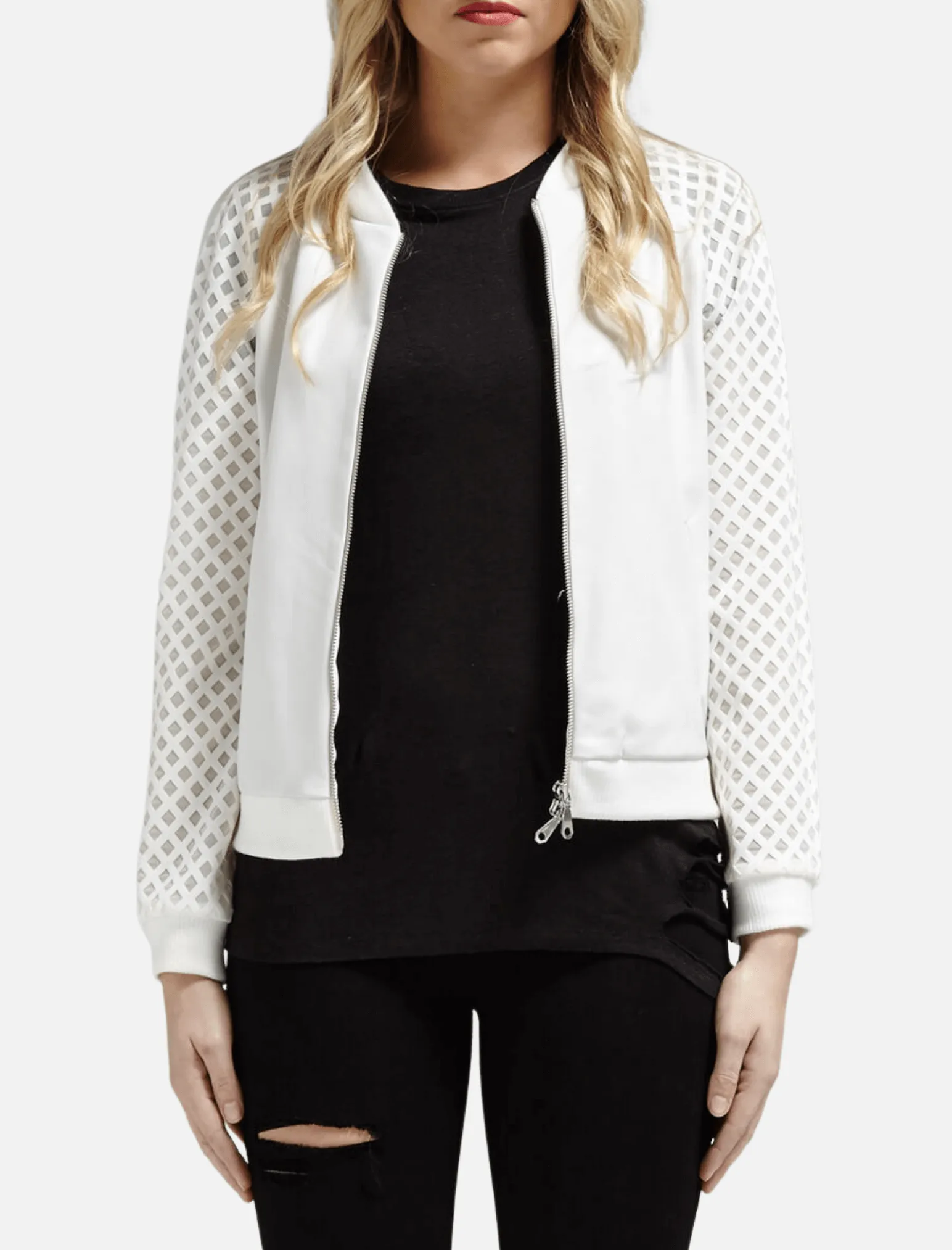 Ryan Novelty Mesh Bomber Jacket