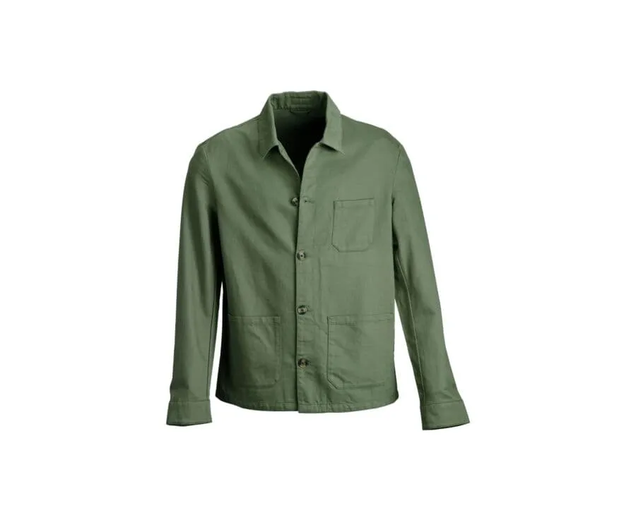 Sage Green men's cotton/linen  painter jacket - FAUSTINIEN