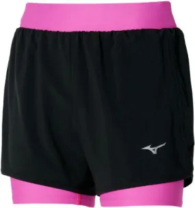 Short trail running mujer Mizuno ER 4.5 2in1 (Negro/rosa)