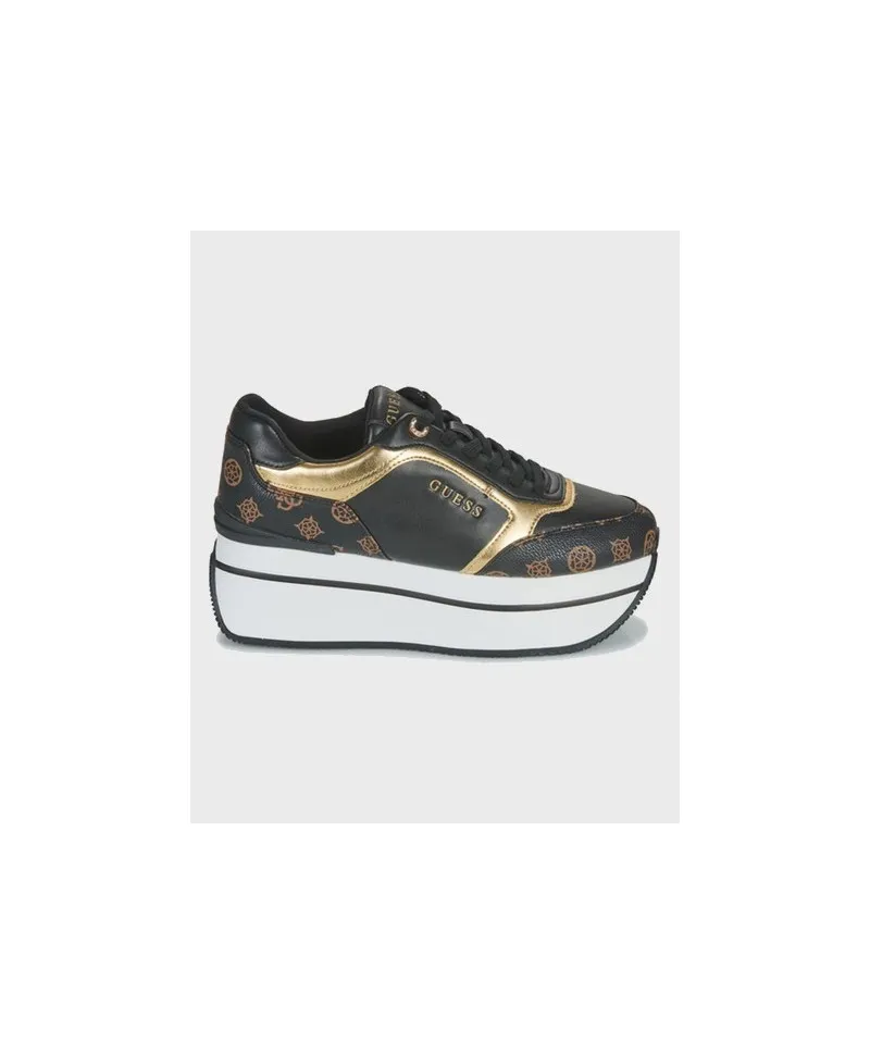 Sneakers GUESS Camrio Negro Dorado Mujer