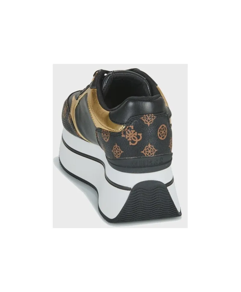 Sneakers GUESS Camrio Negro Dorado Mujer