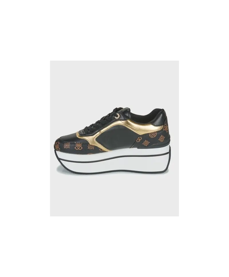 Sneakers GUESS Camrio Negro Dorado Mujer