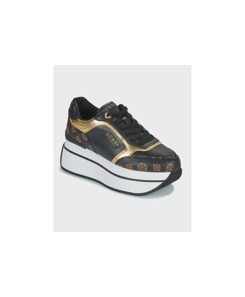 Sneakers GUESS Camrio Negro Dorado Mujer