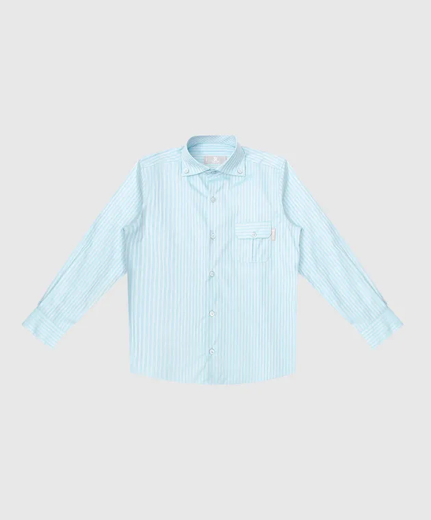 Stefano Ricci Children's turquoise striped shirt