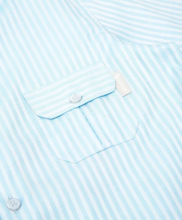 Stefano Ricci Children's turquoise striped shirt