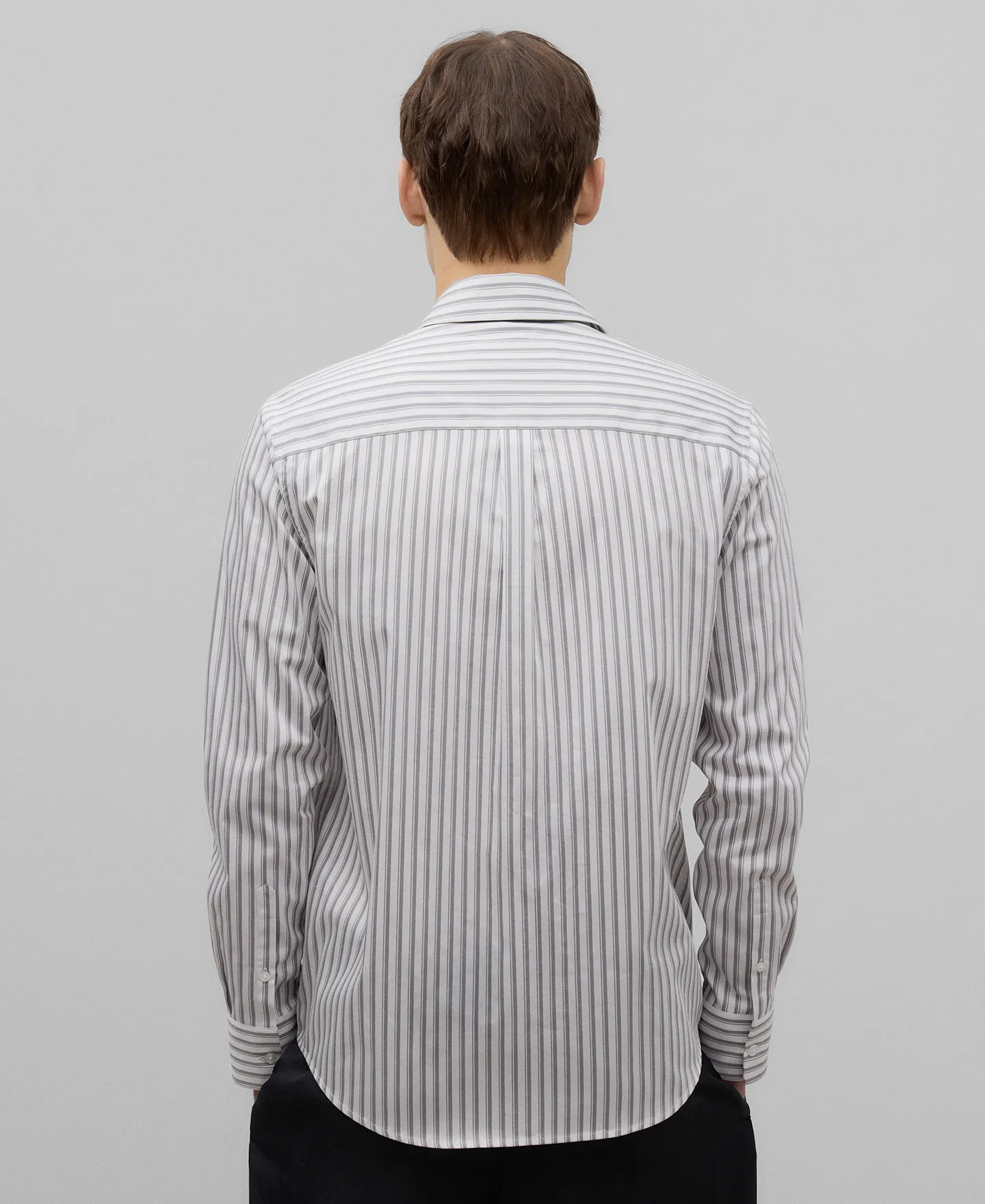 Striped cotton shirt man