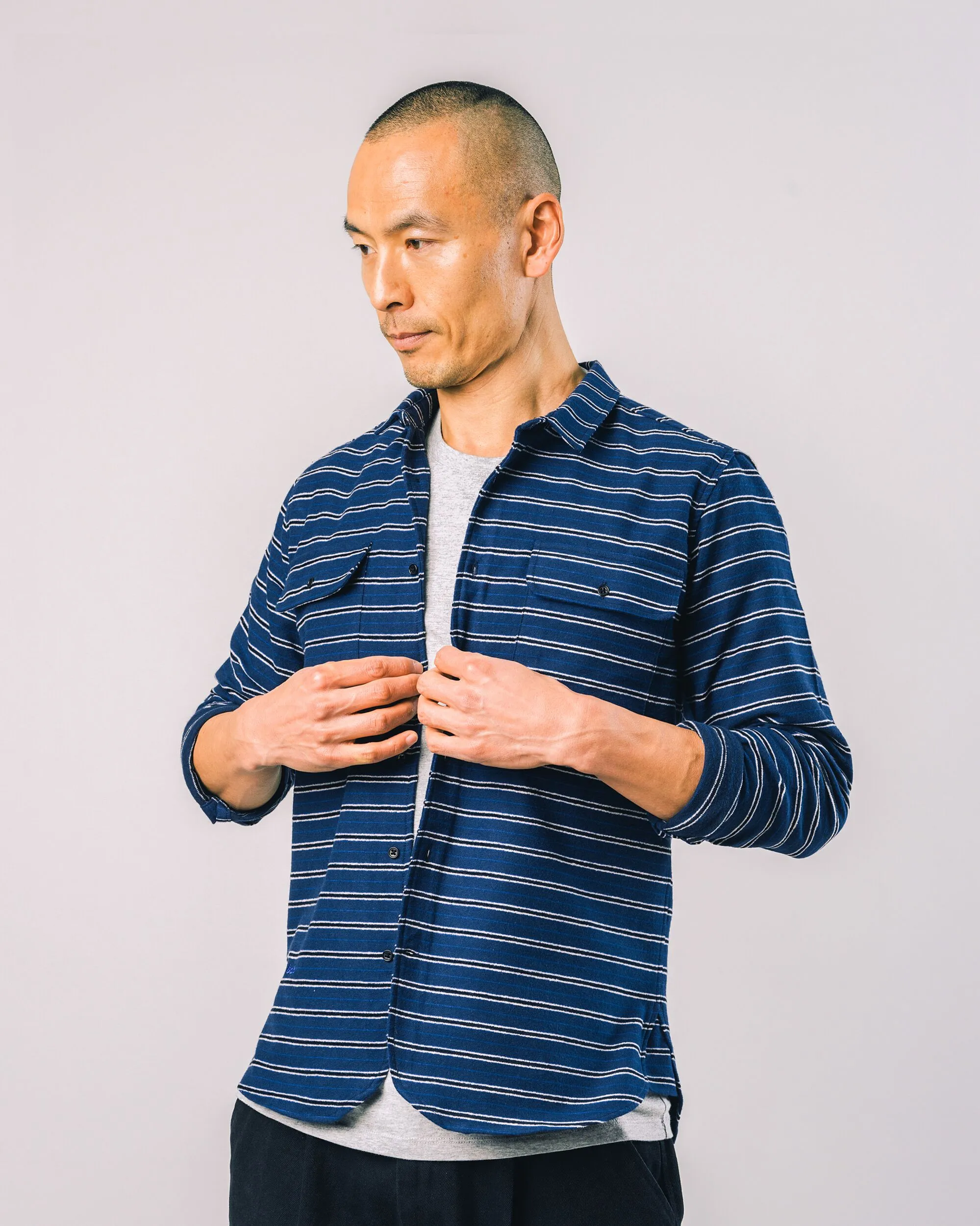 Stripes Overshirt Navy