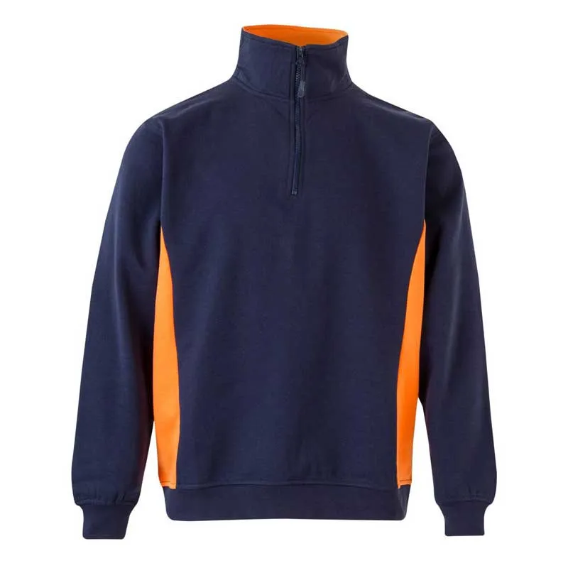 Sudadera con cremallera azul Navy bicolor - Velilla