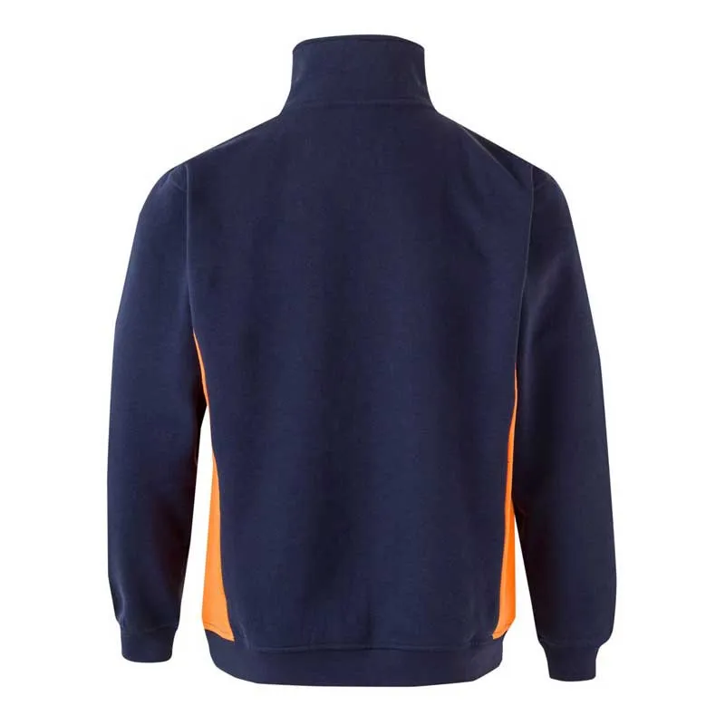 Sudadera con cremallera azul Navy bicolor - Velilla