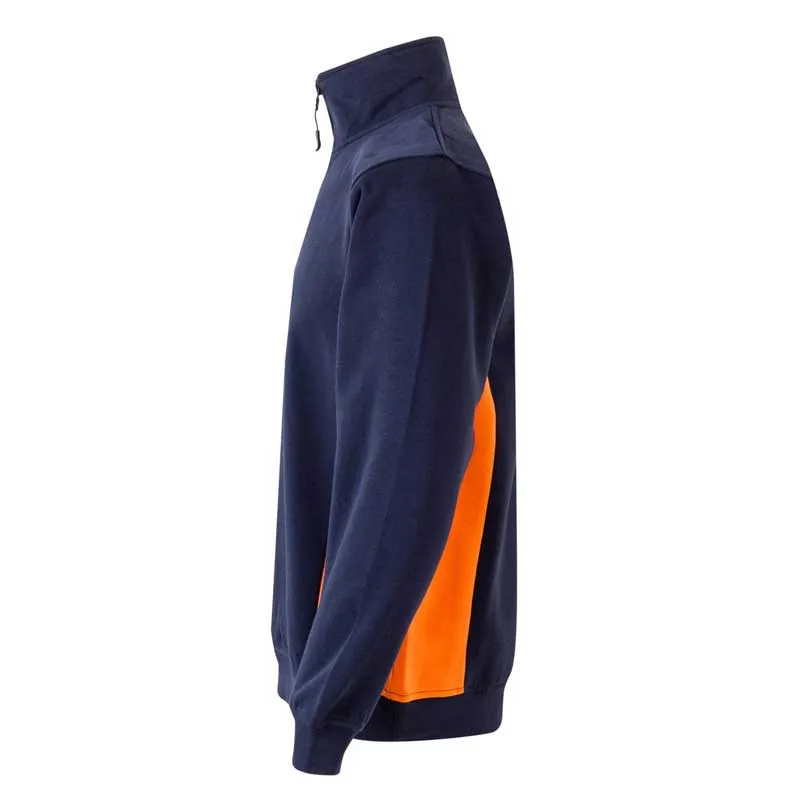 Sudadera con cremallera azul Navy bicolor - Velilla