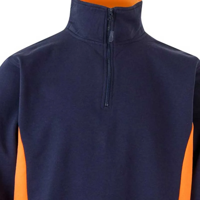 Sudadera con cremallera azul Navy bicolor - Velilla