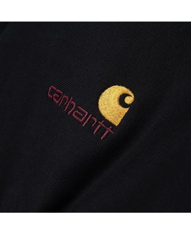 Sudadera con cremallera parcial Carhartt WIP American Script Negra