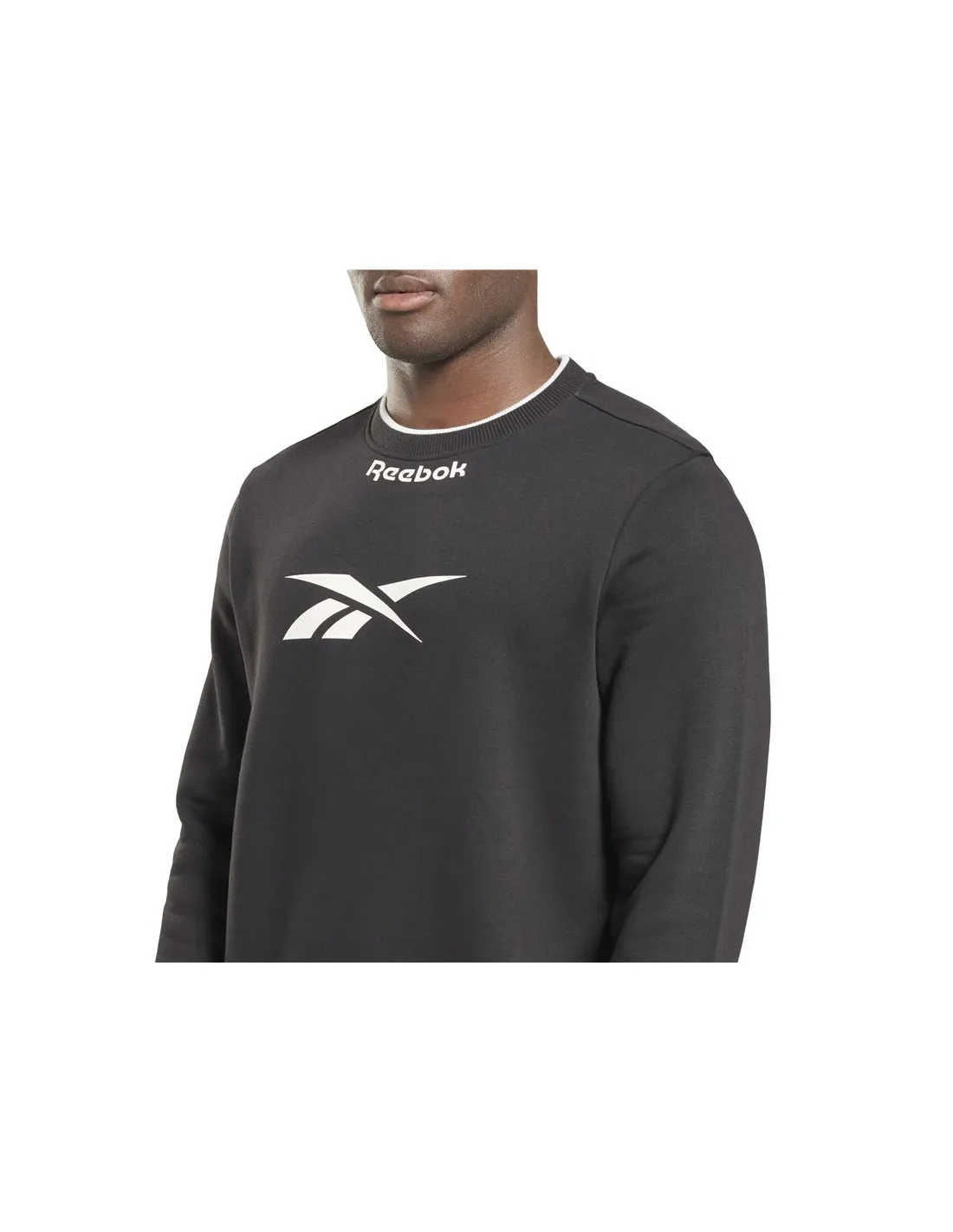 Sudadera de Fitness Reebok RI Arch Logo Vector Crew negra Hombre