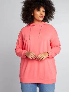 Sudadera larga con capucha - ROSA