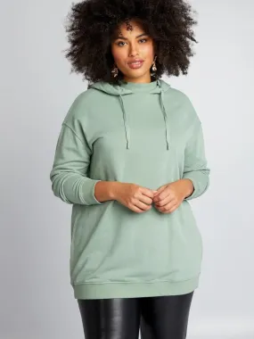 Sudadera larga con capucha - VERDE