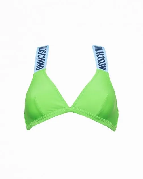 Sujetador de bikini triángulo sin relleno Moschino Swim A5709 Verde