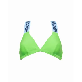 Sujetador de bikini triángulo sin relleno Moschino Swim A5709 Verde