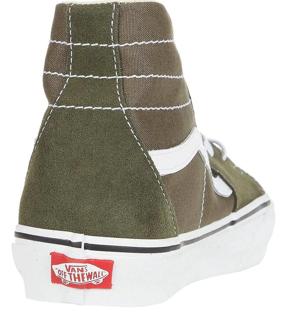 Vans UA SK8 Hi Tapered Khaki White Mens Suede Skate Hi Trainers