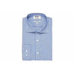 White Cotton shirt with light blue and white checks - RUGGERO