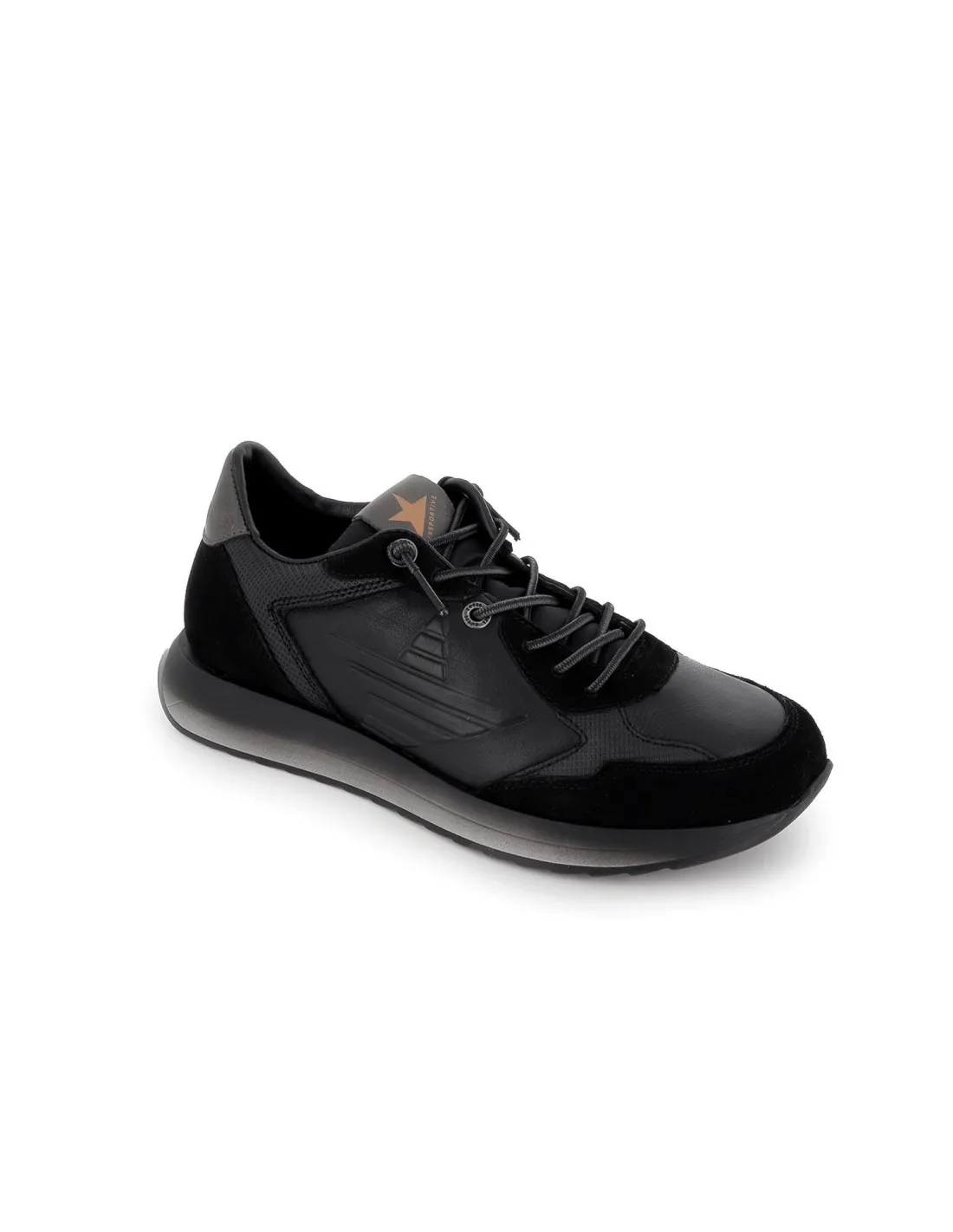 Zapatillas urbanas  piel combinada negro hombre CETTI